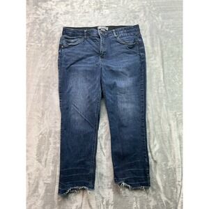 Democracy Slim Crop AB Technology Stretch Jeans Womens Plus Sz 16 Dark Blue Pant